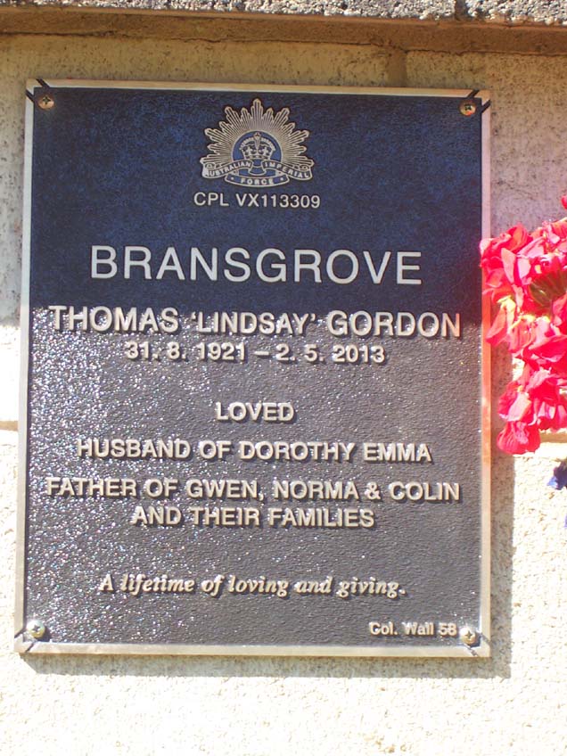 THOMAS LINDSAY GORDON BRANSGROVE
