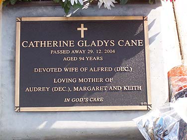 CATHERINE GLADYS CANE