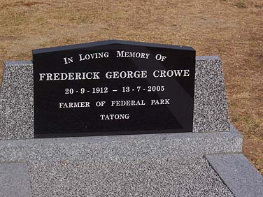 FREDERICK GEORGE CROWE