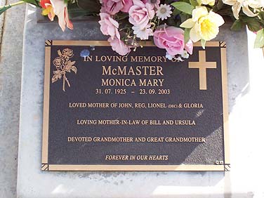MONICA MARY McMASTER